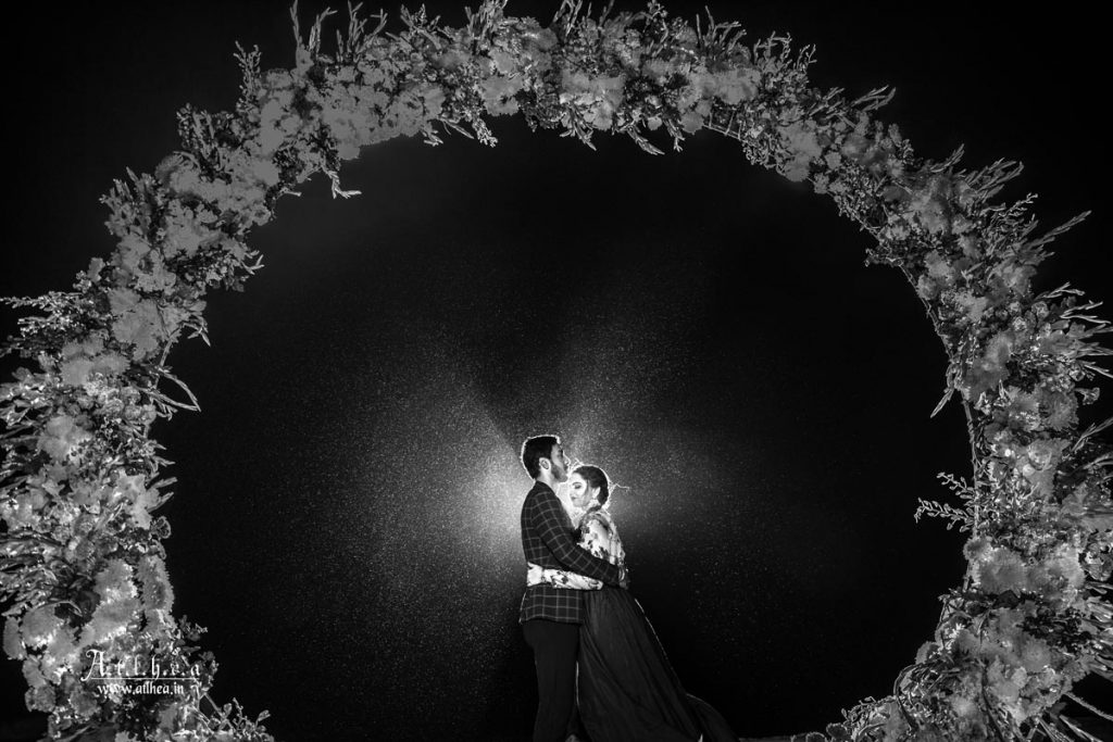 black and white couple portrait